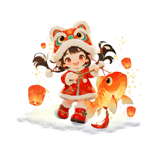 狮狮陪玩收到礼物锦鲤花灯