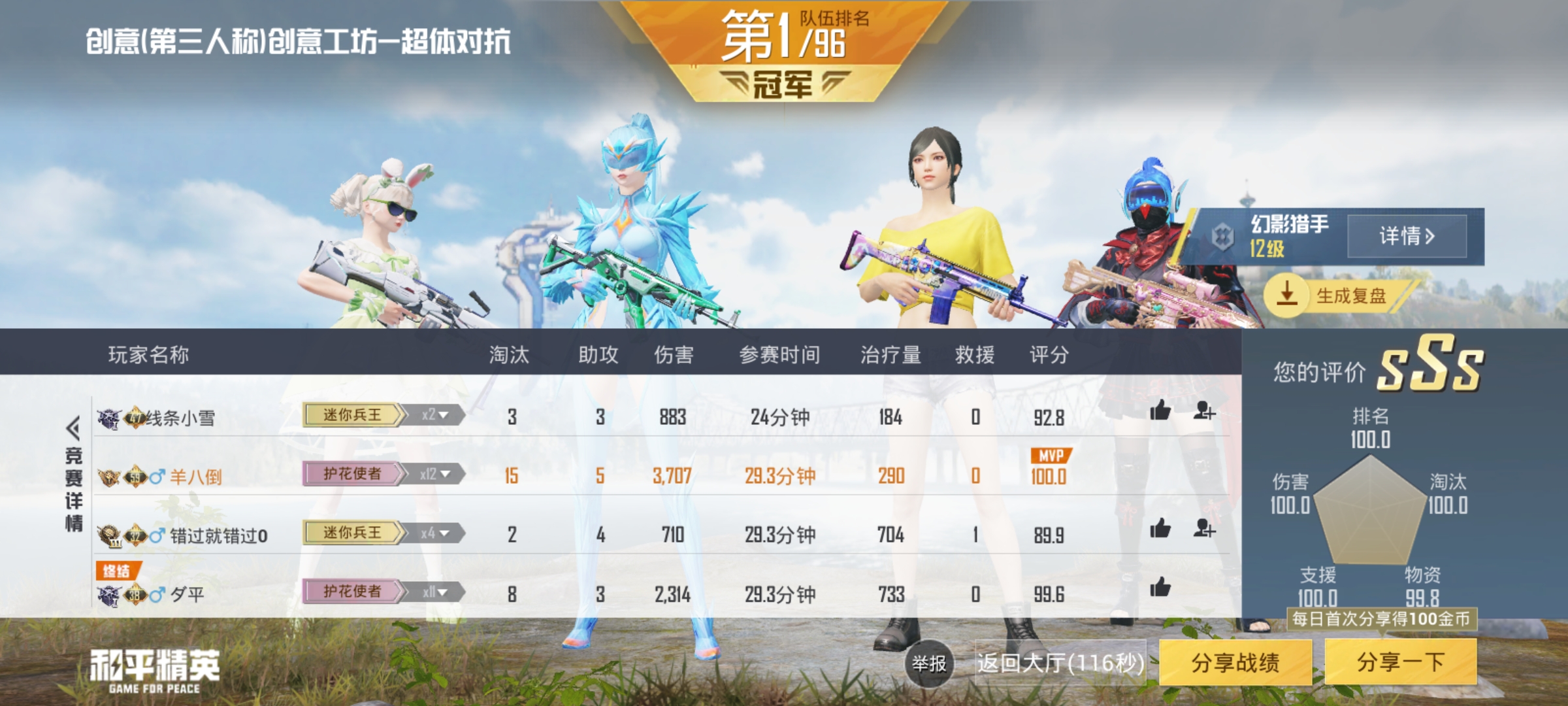 陪玩妹子小羊（和平滴滴）的照片3